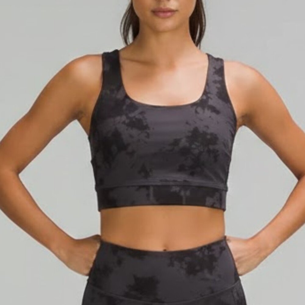 Tie Dye Sports Bra Womens M Black Gray Athleisure